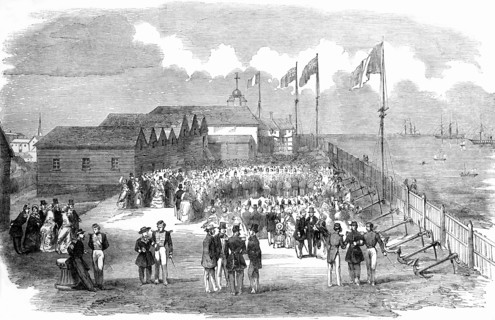 Band Of The Third French Regiment Playing in H.m. naval Yard At Deal.