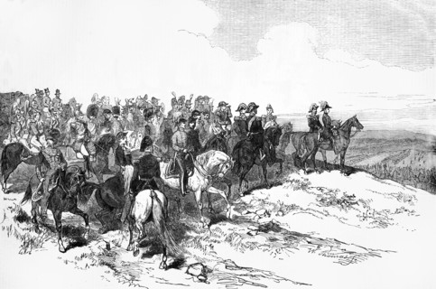 Prince Albert, He Emperor Of The French And Staff At The Review At Marquise.