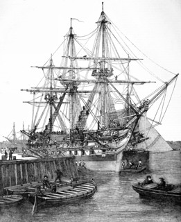 H.M Screw Line Of Battle Ship Caesar At Portsmouth.