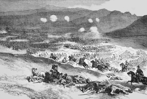 Action at Balaclava the first charge of the Heavy cavalry.