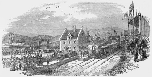 Opening of the North Devon railway, arrival of the train at Barnstaple.