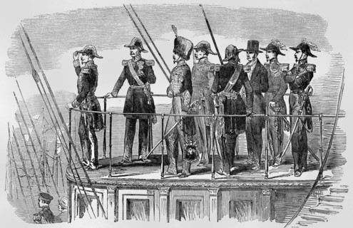 The Emperor Of France On Board The Screw Steam Yacht La Reine Hortense Leaving The Harbour.