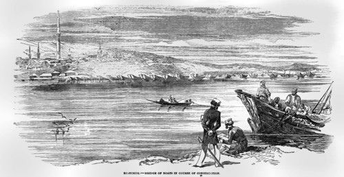 Rustchuk, Bridge Of Boats In Course Of Construction.