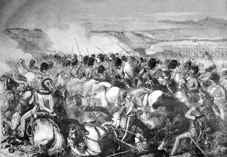 The battle of Balaclava, attack of the Scots Greys.