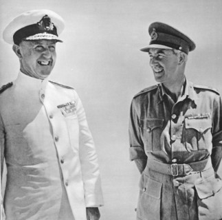 Two famous brother, Leiut-General Sir Alan Cunningham, Commanding the eighth army with his brother the Admiral.