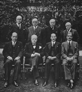 Mr Churchill with his war cabinet.