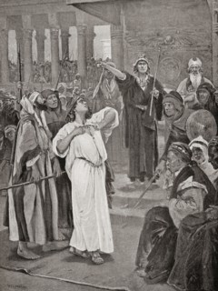 Athaliah hears the proclamation of Joash.