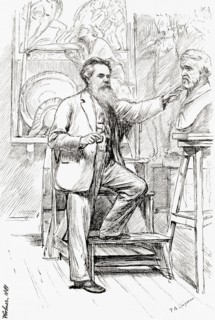 Thomas Woolner in his studio.