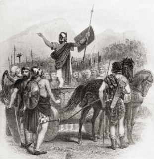 Calgacus addressing his army before the Battle of Mons Grampius.