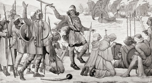 The opposing of the landing of the Danes under Turgesius on the shores of the Liffey.