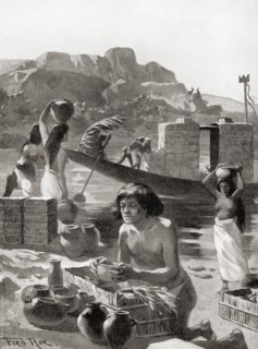 Egyptians shipping pottery in 7,000 B.C.