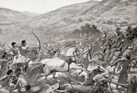 Seti I attacking the Syrian town of Kadesh.