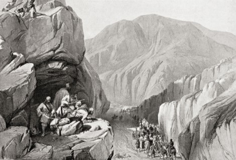 British forces traverse Sir - I - Khajur in the Bolan Pass in 1839 during the First Anglo-Afghan War.