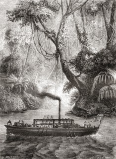 The first successful trial run of John Fitch's steamboat Perseverance on the Delaware River.