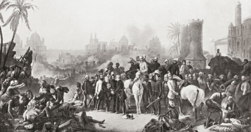 The meeting of Sir Colin Campbell with Havelock and Outram at the second relief of Lucknow.