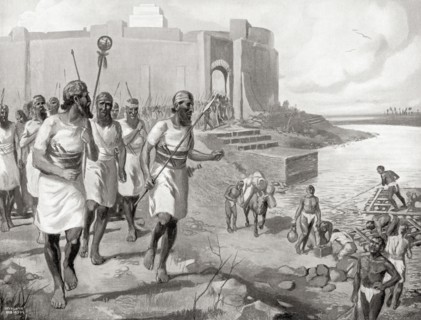 The Assyrian army leaving the city of Assur to oppose the western Semites.