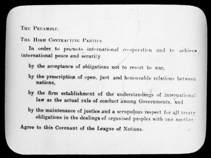 The United Nations preamble agreement following the end of WW1.