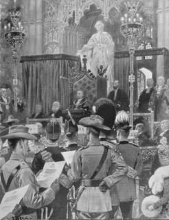 Conferring the freedom of the City of London on the City Imperial volunteers at Guildhall.