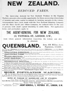New Zealand emigration advertisement.