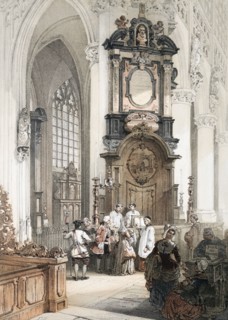 Interior of the church of Notre Dame Du Sablon in Brussels.