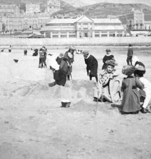 Playing on the beach in 1894.