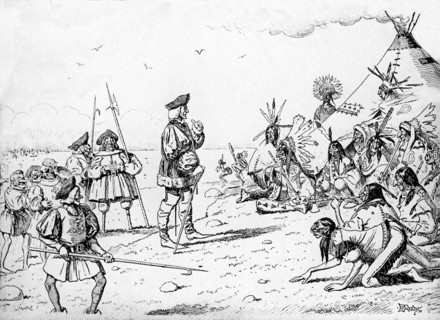 Christopher Columbus before the aboriginal race.