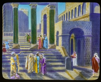 Group of people, arabs, proclamation that taxes should be paid and everybody should return to their town of birth.
