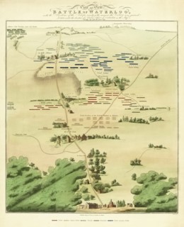 Souvenir Battle of Waterloo map.