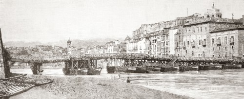 The age-old bridge over the River Ebro.