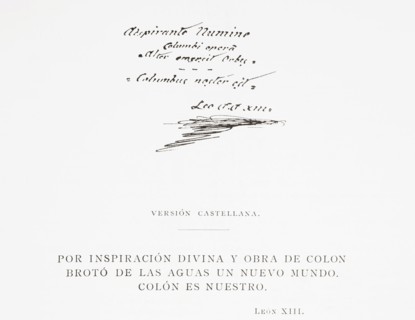 Text and signature of Pope Leo XIII.