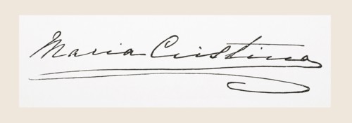 Signature of Maria Christina Henriette Desideria Felicitas Raineria of Austria.