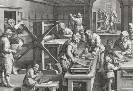 A Florentine printing house in the 16th century.