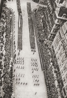 The coronation procession of King George VI and Queen Elizabeth.