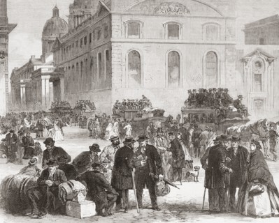Pensioners leaving the Greenwich hospital.