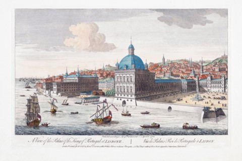 A View of the Palace of the King of Portugal at Lisbone.