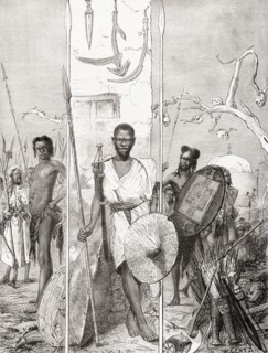 Mahdi warriors with their weapons.