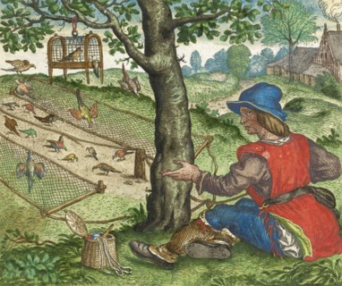 The fable of the greedy bird-catcher.