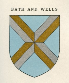 Coat of arms of the Diocese of Bath and Wells.