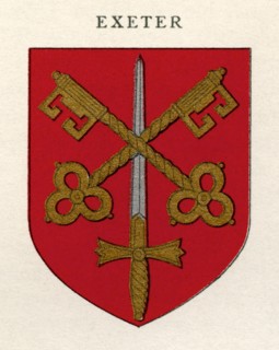 Coat of arms of the Diocese of Exeter.