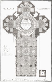 Floor plan of Santa Maria del Fiore cathedral in the Piazza del Duomo.