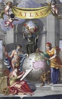 Title page for an atlas by Reiner Ottens titled Atlas maior cvm generales omnivm totivs orbis.