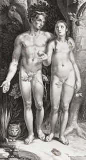 Adam and Eve in the Garden of Eden.