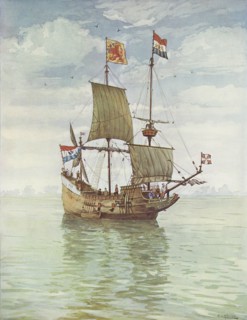 Henry Hudson's ship Halve Maen.