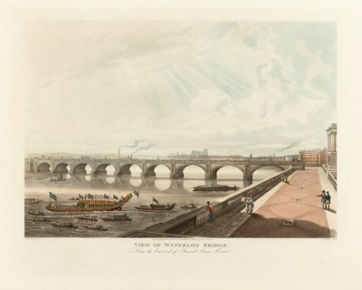 A View of Waterloo Bridge from the East end of Somerset House Terrace.
