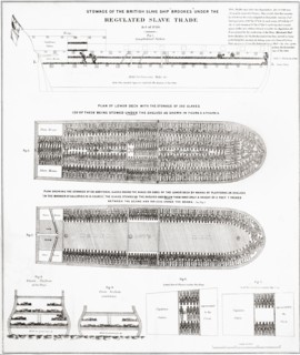 Slaves aboard the British slave ship Brookes were carried.