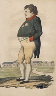 Caricature of Napoleon Bonaparte on St. Helena.
