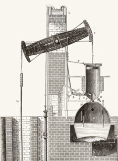 Thomas Newcomen's Atmospheric Steam Engine.
