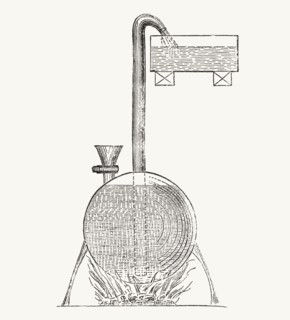 A steam apparatus invented by Salomon de Caus.