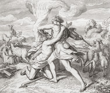Cain killing his brother Abel.