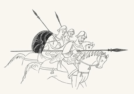 Reproduction of a miniature found in the Codex Aureus or Golden Book.